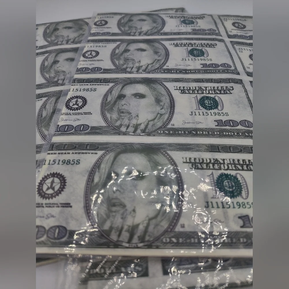 Jeffree Star Money Print Tissue Paper Set of Three (3) Sheets 29.5 x 19.8 Rare